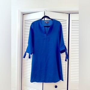 DONNA Ricco Cobalt Blue Shift Dress with Self-Tie Sleeves Size 6